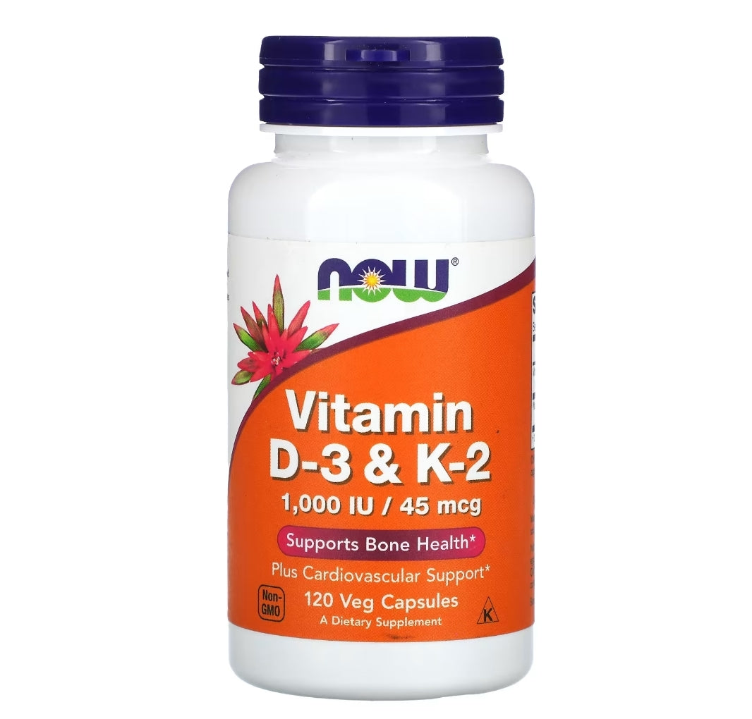 D-3 et K-2 1000 IU - NOW Foods