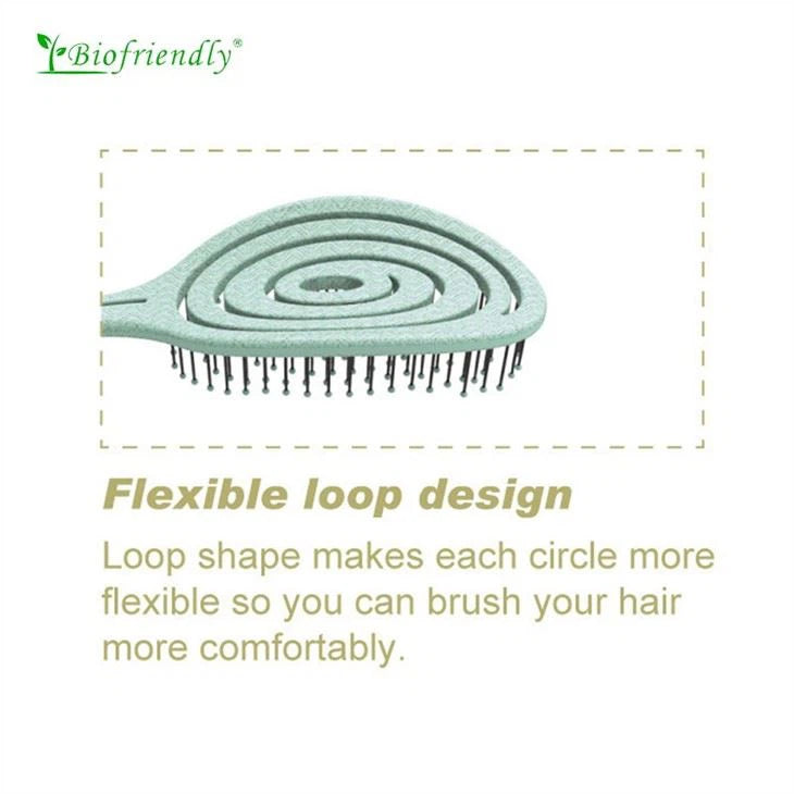 Brosse Cheveux Leaf Design Plastic Detangle Hair Brush