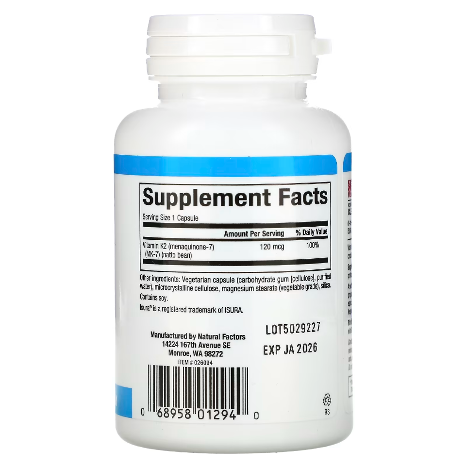 Vitamin K2, 120 mcg - Natural Factors