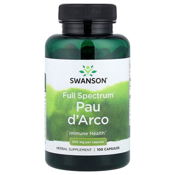Full Spectrum Pau d'Arco, 500 mg, 100 Capsules