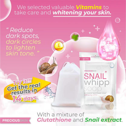 Snail Whipp x10 Intensive Whitening Soap by Precious Skin Thailand