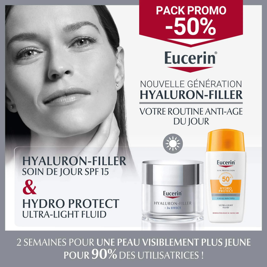Eucerin Pack routine anti-age du jour : HYALURON-FILLER + 3x EFFECT + SUN HYDRO PROTECT
