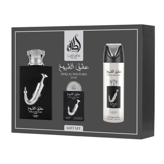 Lattafa - Giftset ISHQ AL SHUYUKH SILVER -3pc