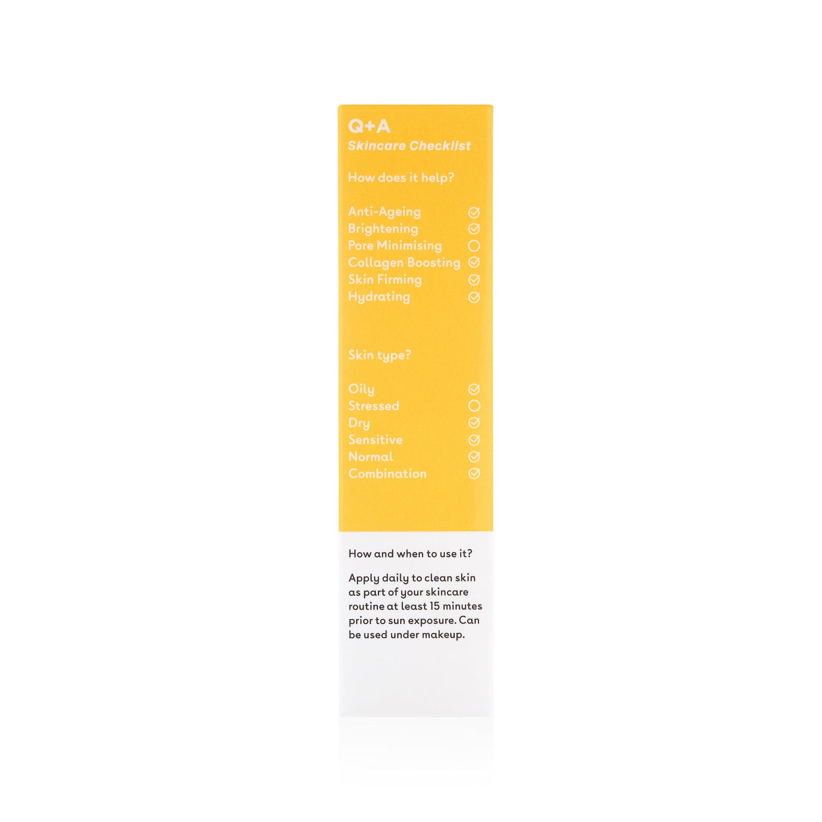 Q+A Peptide SPF 50 Crème Solaire Anti-age Quotidienne