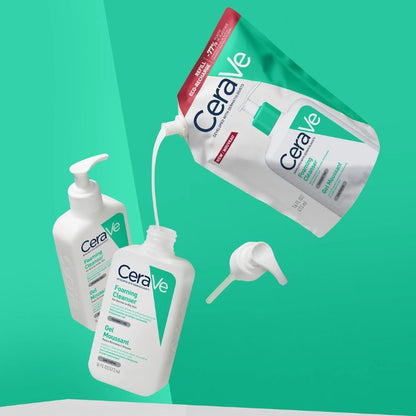 CeraVe Gel Moussant Éco-Recharge 473 ml – Nettoyant Visage Mousse