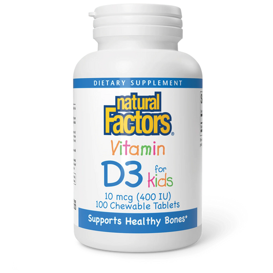 Vitamin D3 for Kids 10 mcg (400 IU) Chewable Tablets - Natural Factors