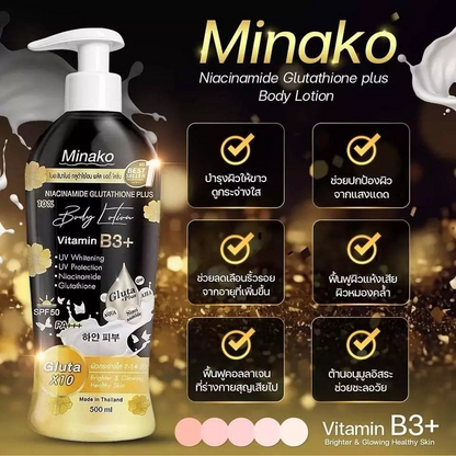 Minako Niacinamide Glutathione Plus 10% Body Lotion - 500ml