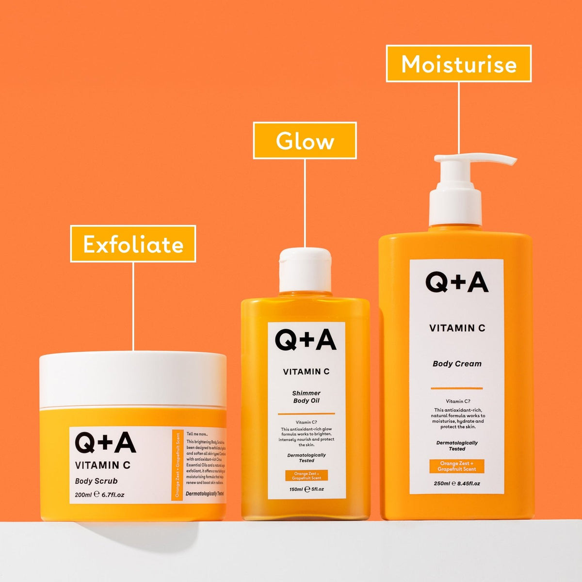 Q+A Vitamin C Shimmer Body Oil 200ml