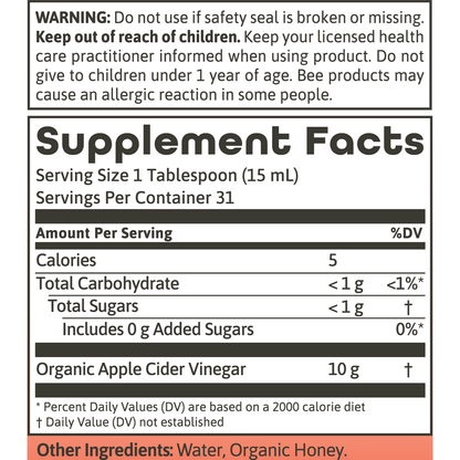 Dynamic Health Apple Cider Vinegar with Mother & Honey 473ml