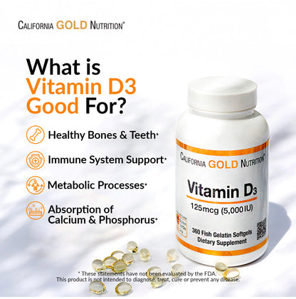 Vitamin D3, 50 mcg  (2,000IU) - CALIFORNIA GOLD NUTRITION