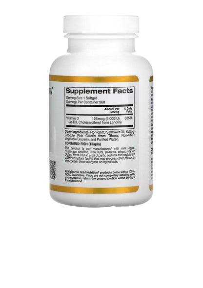 Vitamin D3, 50 mcg  (2,000IU) - CALIFORNIA GOLD NUTRITION